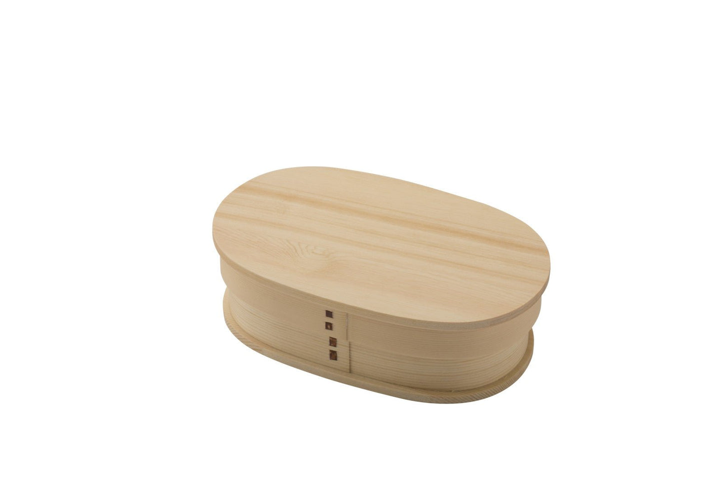 曲げわっぱ弁当箱 BENTO BOX 小判型一段 ナチュラル白系 1セット/5点 - SAKE Master